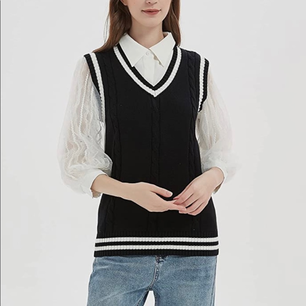 Navy Blue cotton sweater vest